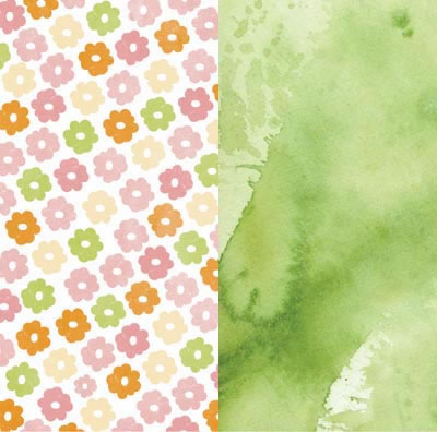 Scenic Route - Small Pastel Flower Whimsy 12x12 double sided cardstock  (pack of 10)